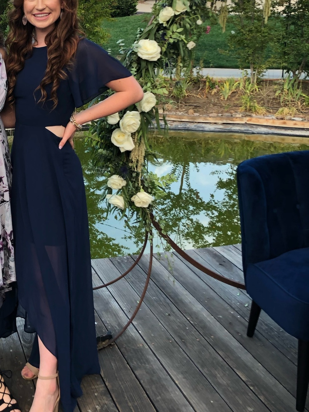 ALI & JAY Navy High-Low Cutout Dress